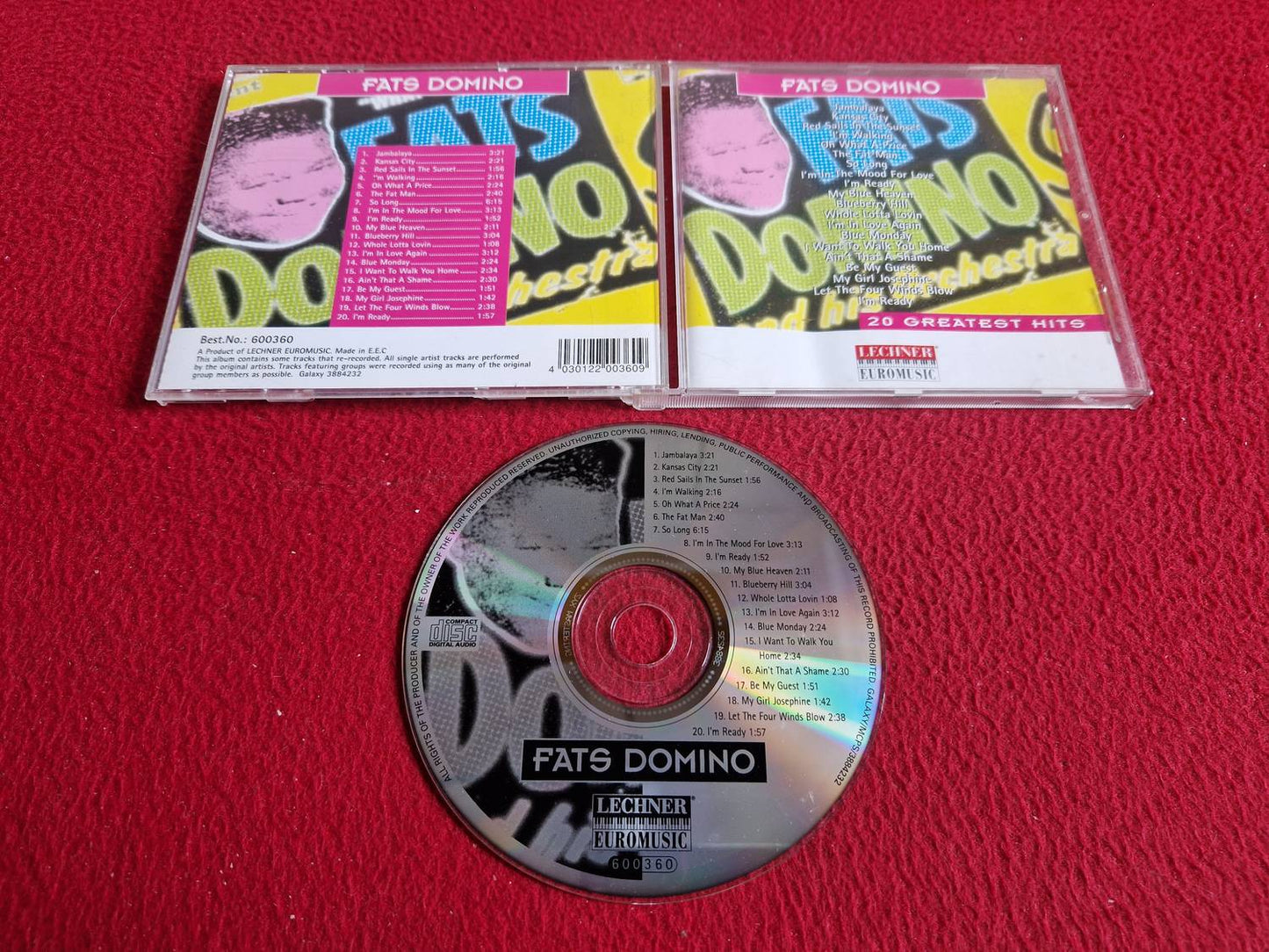 FATS DOMINO 20 GREATEST HITS CD