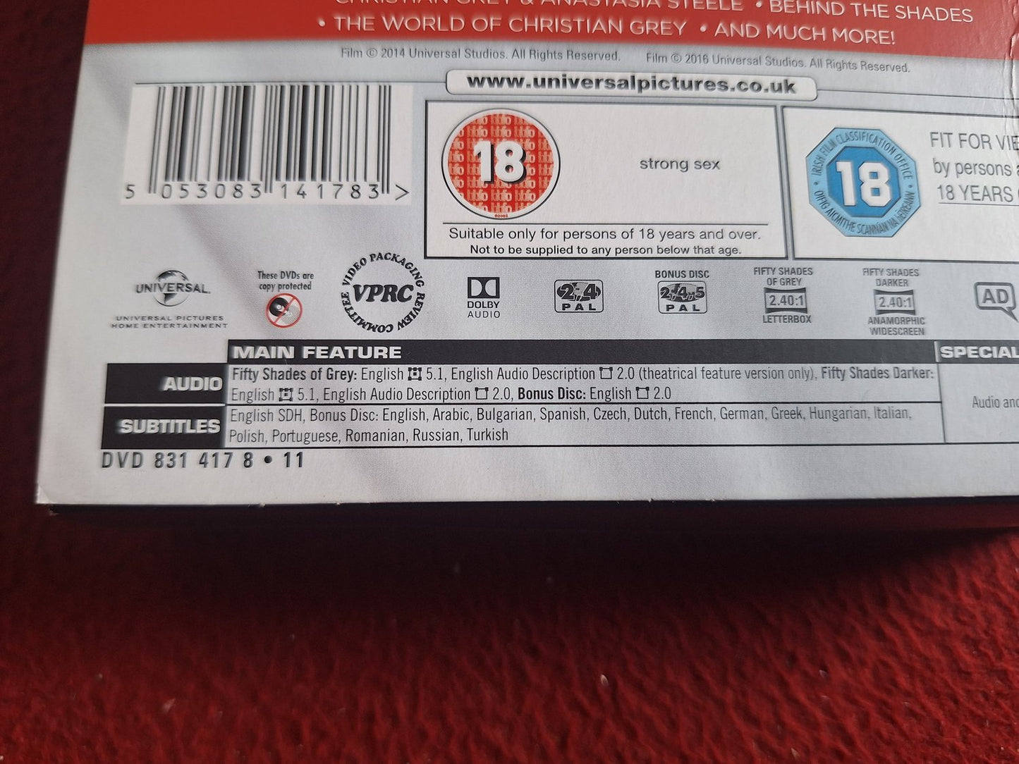 FIFTY SHADES OF GREY / FIFTY SHADES DARKER BOX DVD