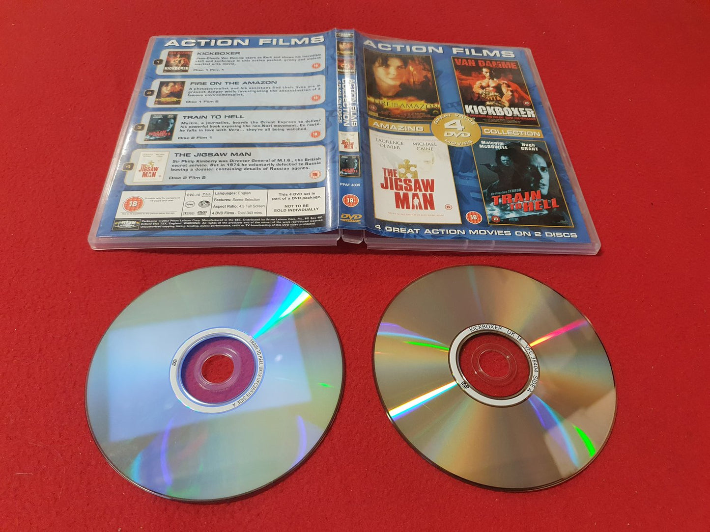 FIRE ON THE AMAZON / KICKBOXER / THE JIGSAW MAN / TRAIN TO HELL till DVD