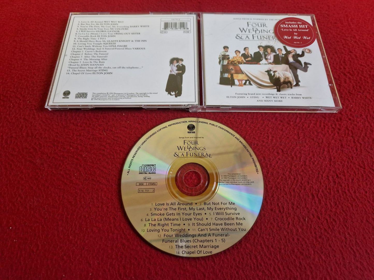 FOUR WEDDINGS AND A FUNERAL SONGS FROM AND INSPIRED BY THE FILM CD