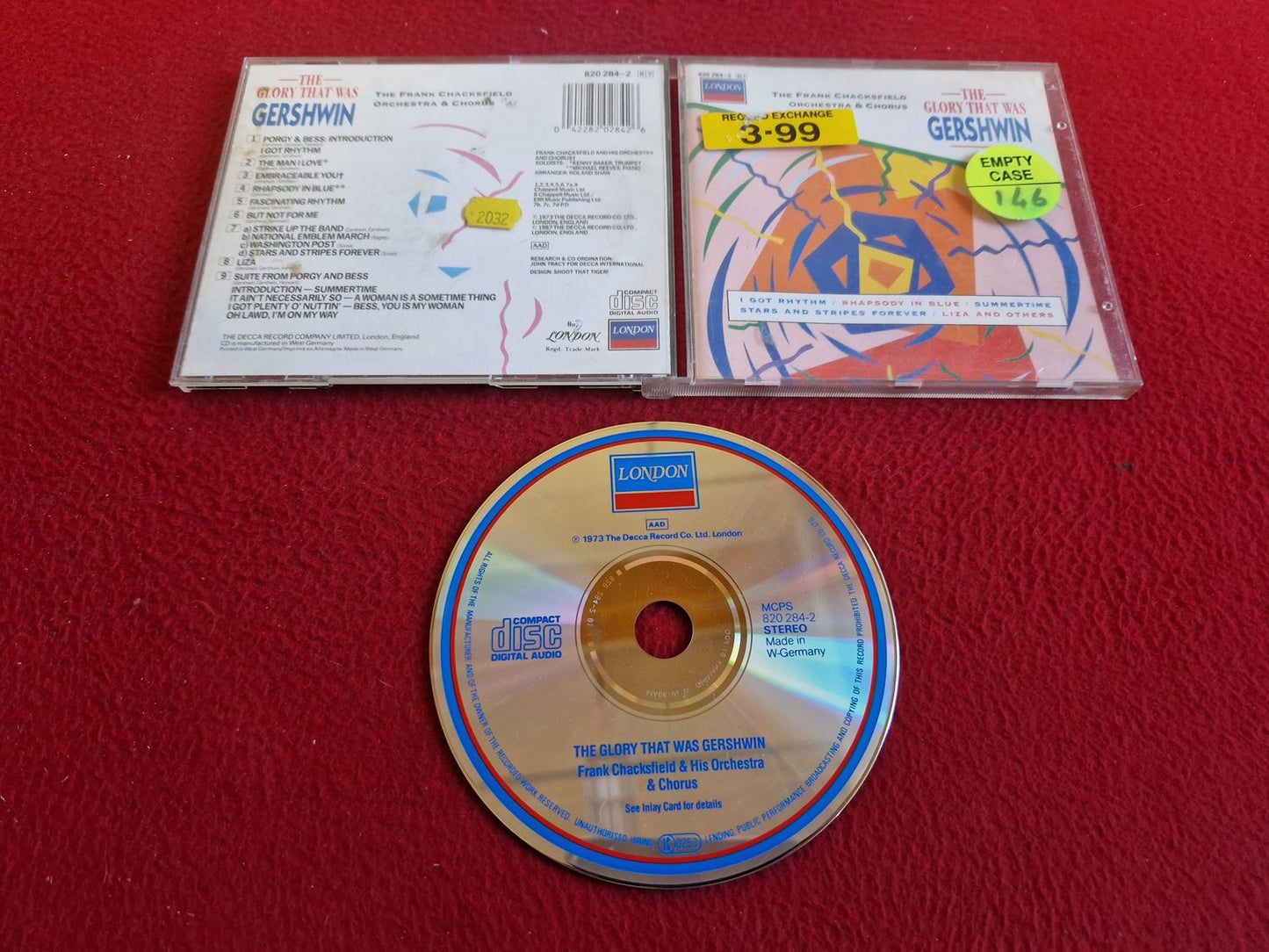 FRANK CHACKSFIELD HIS ORCHESTRA AND CHORUS – THE GLORY THAT WAS GERSHWIN CD