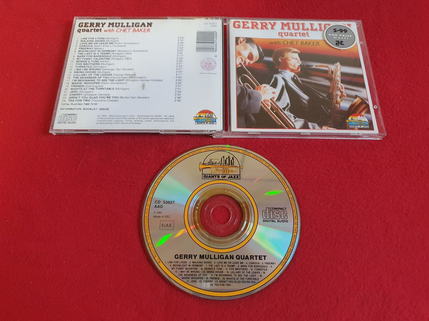 GERRY MULLIGAN QUARTET [ GIANTS OF JAZZ ] till CD