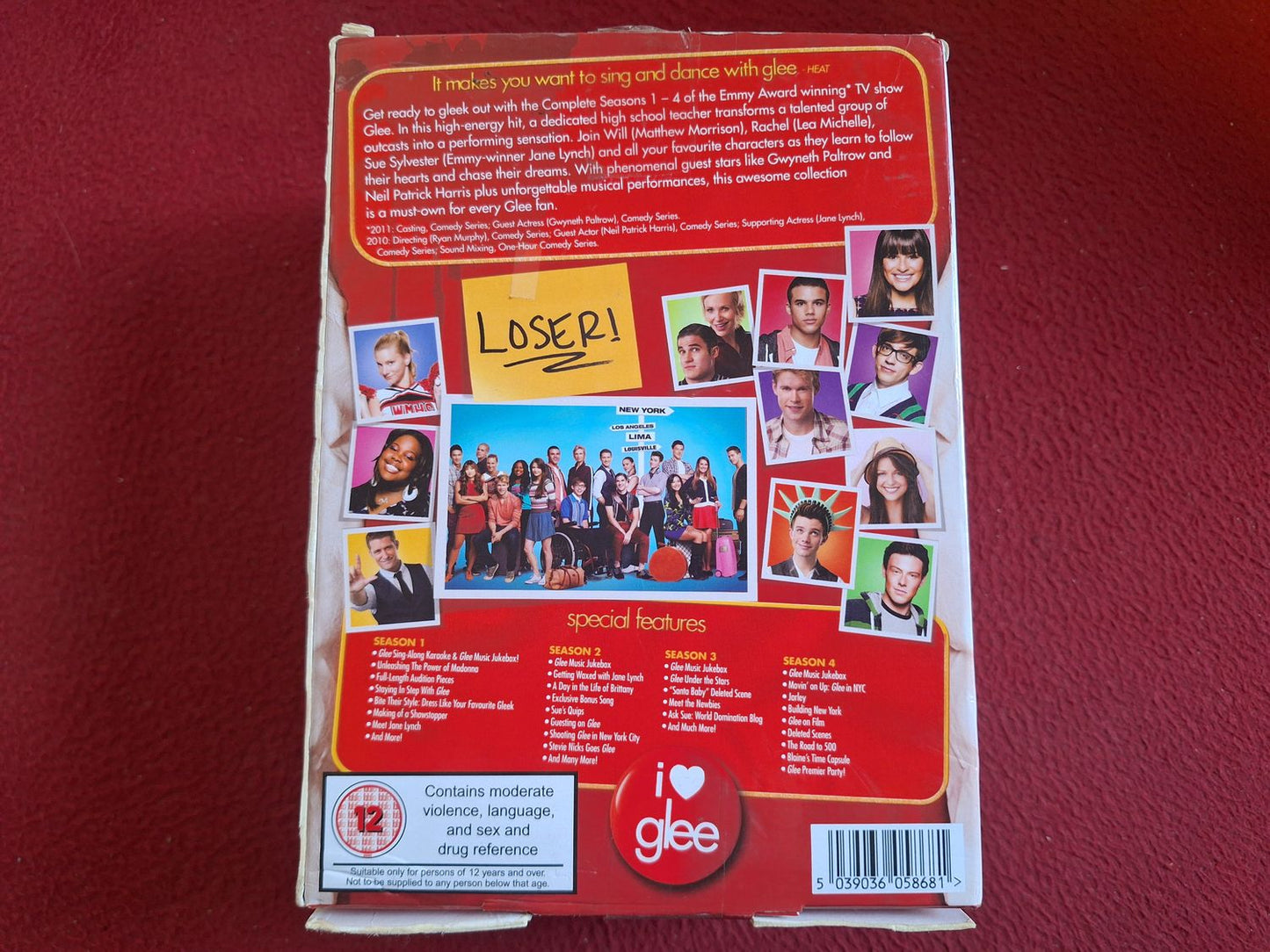GLEE SEASON 1 - 4 [ ENGELSK TEXT ] BOX DVD