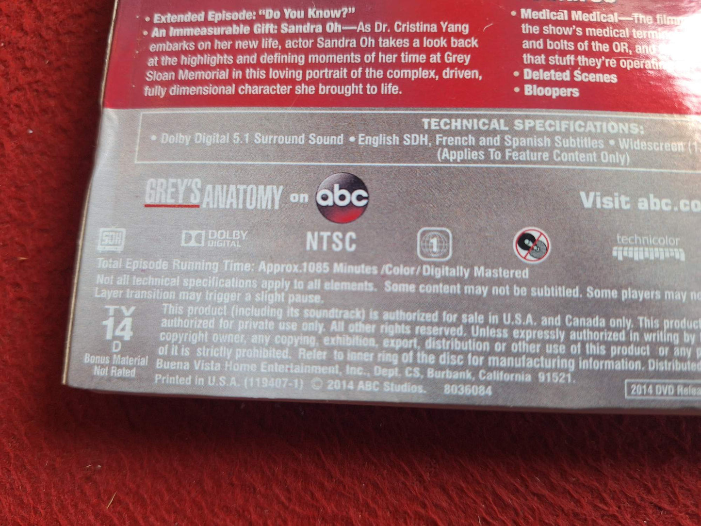 GREY'S ANATOMY SEASON 10 [ REGION 1 NTSC ] [ ENG. TEXT ] BOX DVD