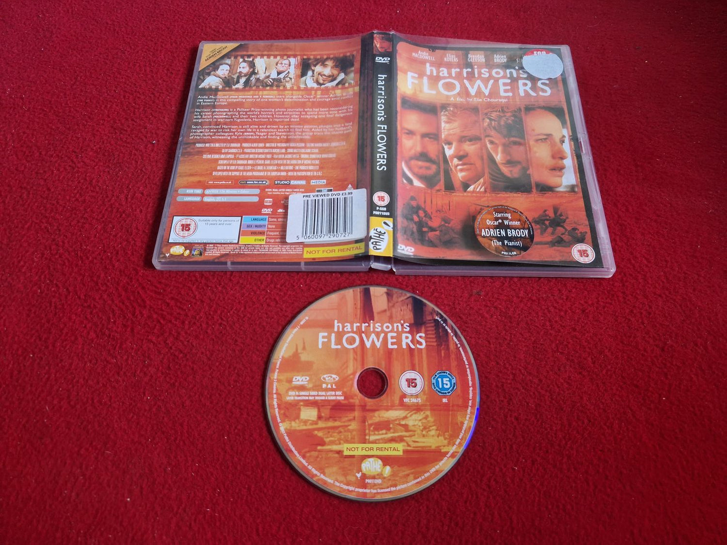 HARRISON'S FLOWERS DVD