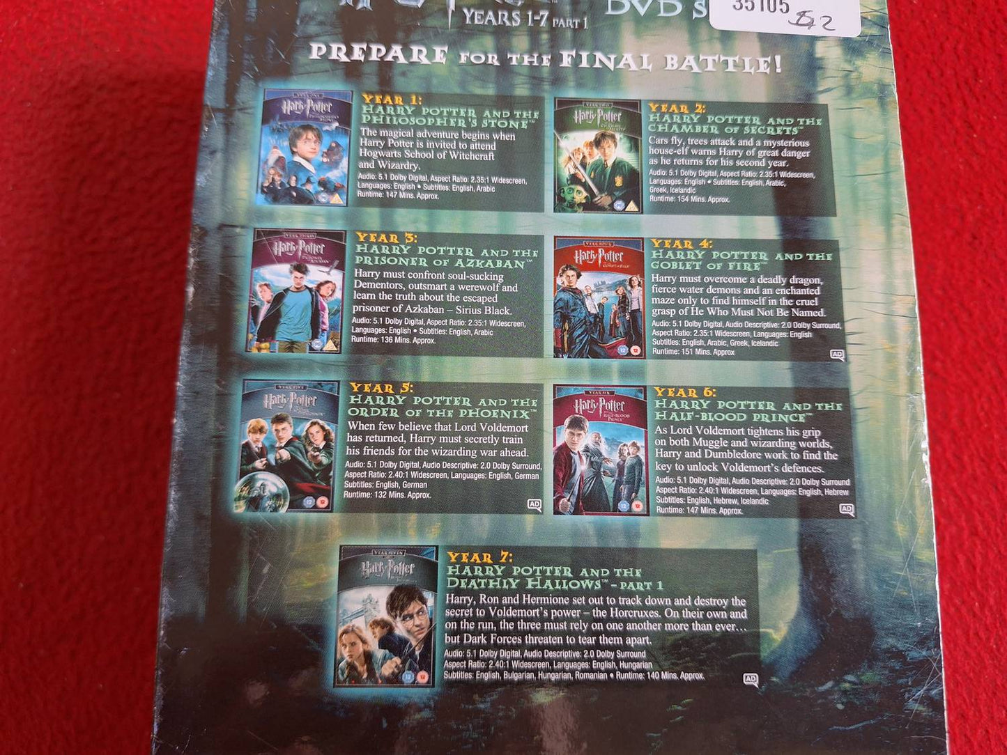 HARRY POTTER 7 MOVIES [ ENGELSK TEXT ] BOX DVD