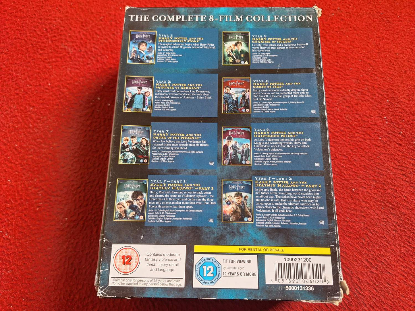HARRY POTTER COMPLETE 8-FILM COLLECTION [ ENGELSK TEXT ] BOX DVD