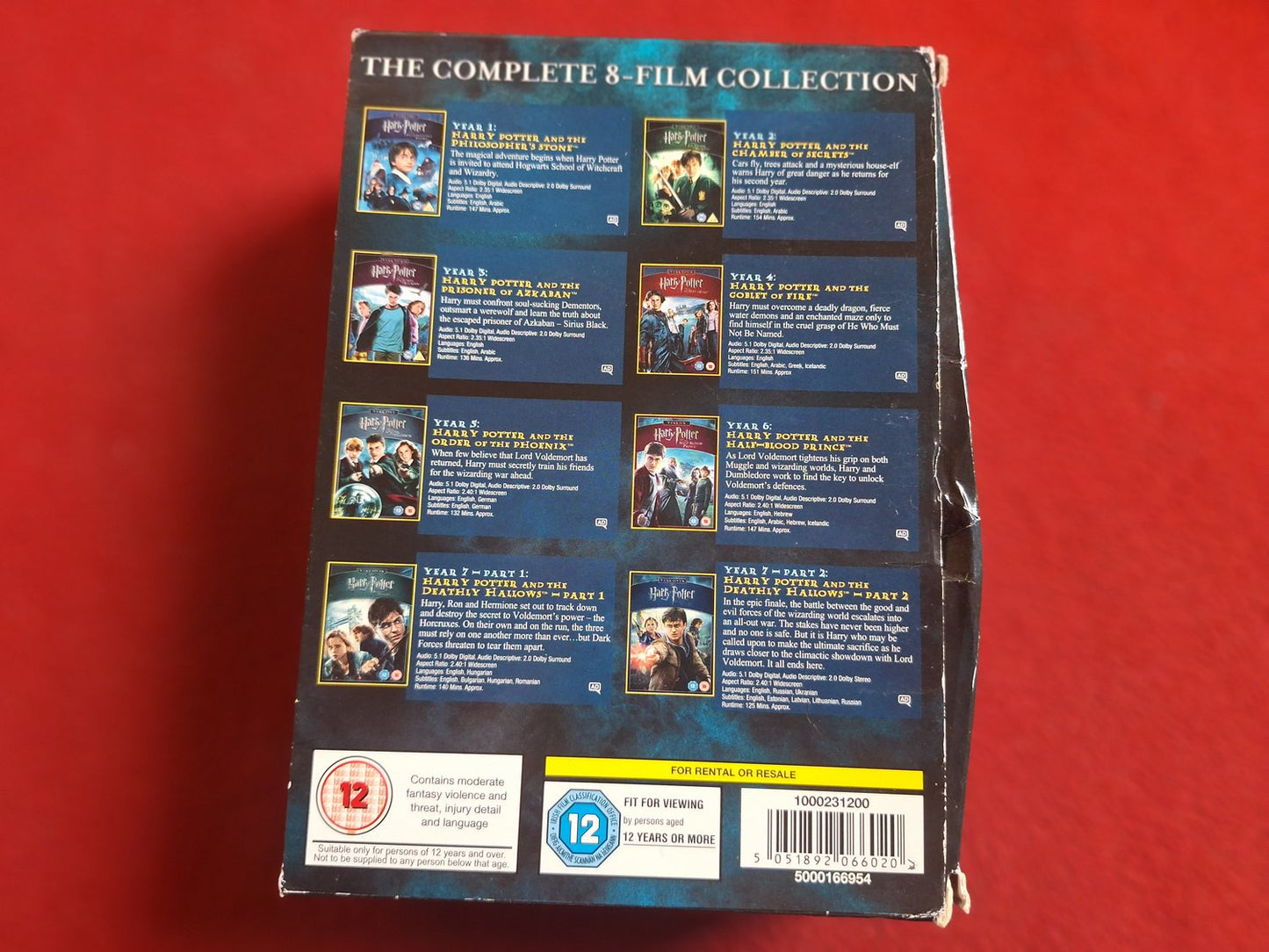 HARRY POTTER THE COMPLETE 8-FILM COLLECTION [ ENGELSK TEXT ] BOX DVD