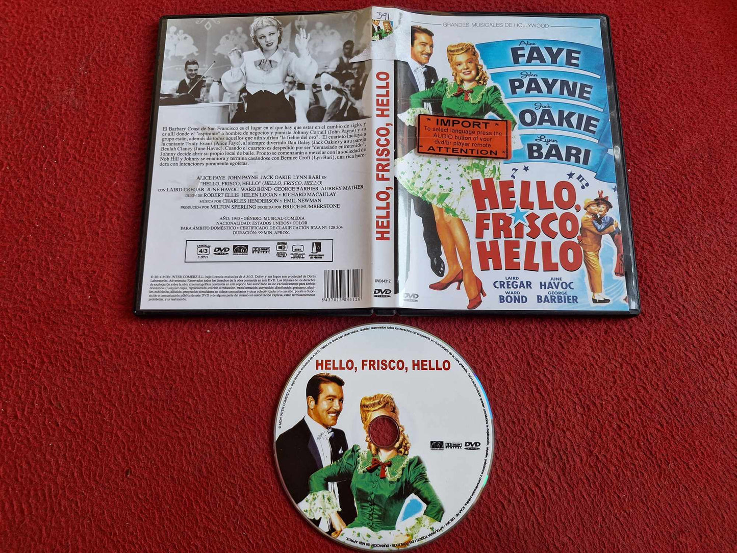 HELLO FRISCO HELLO [ SPANSK UTGÅVA - ENGELSKT TAL / TEXT ] DVD
