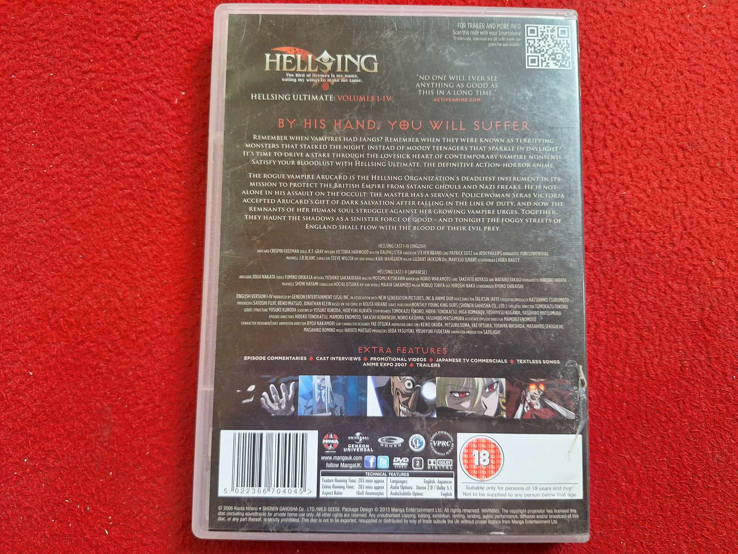 HELLSING ULTIMATE I - IV [ JAPANSKT/ENGELSKT TAL ENGELSK TEXT ] BOX DVD