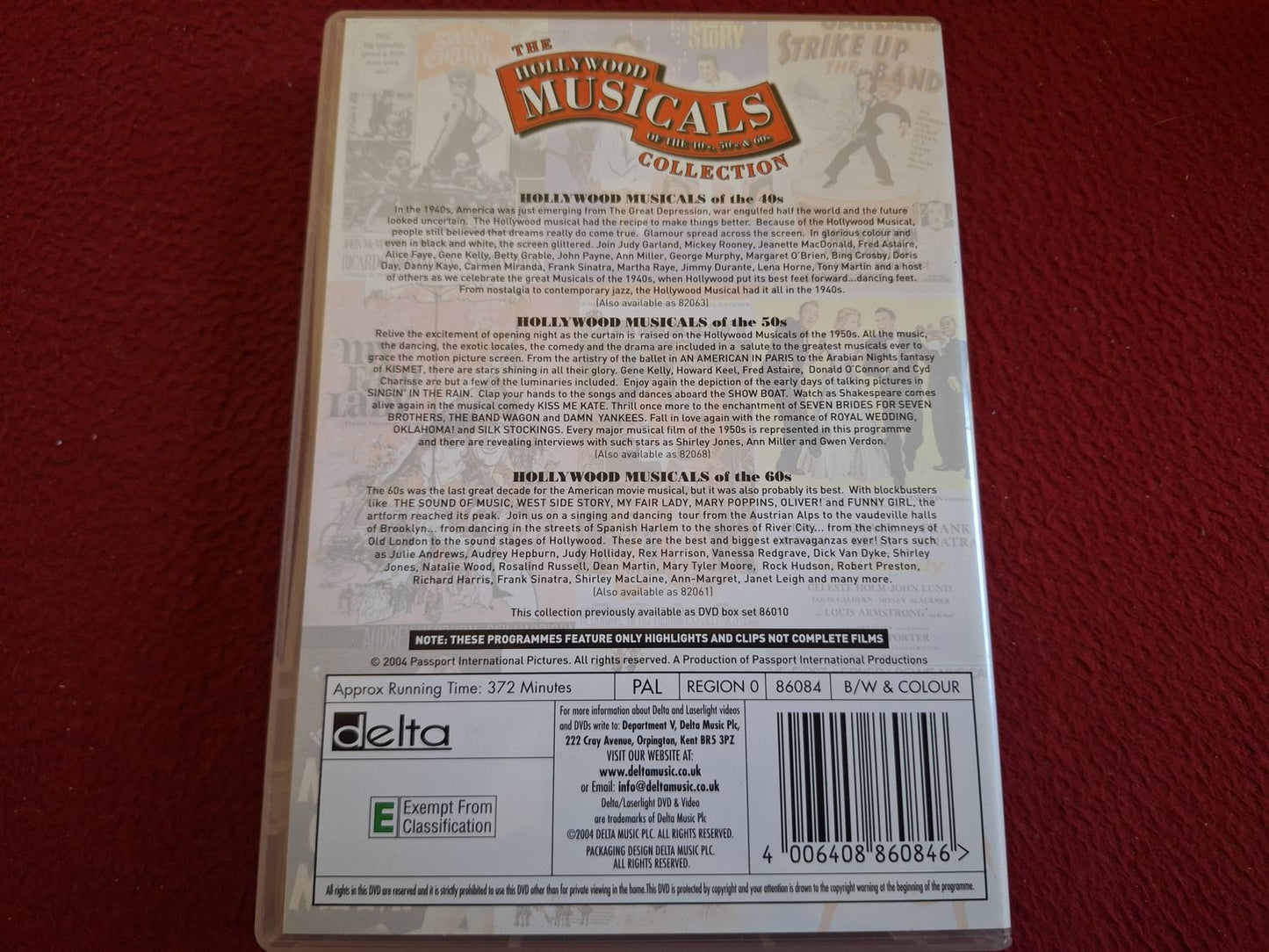 HOLLYWOOD MUSICALS OF THE 40S 50S & 60S - HIGHLIGHTS & CLIPS BOX DVD