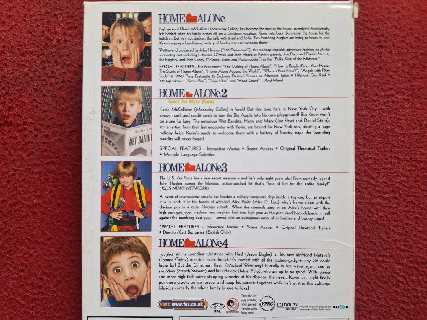 HOME ALONE 4 FILM COLLECTION BOX DVD