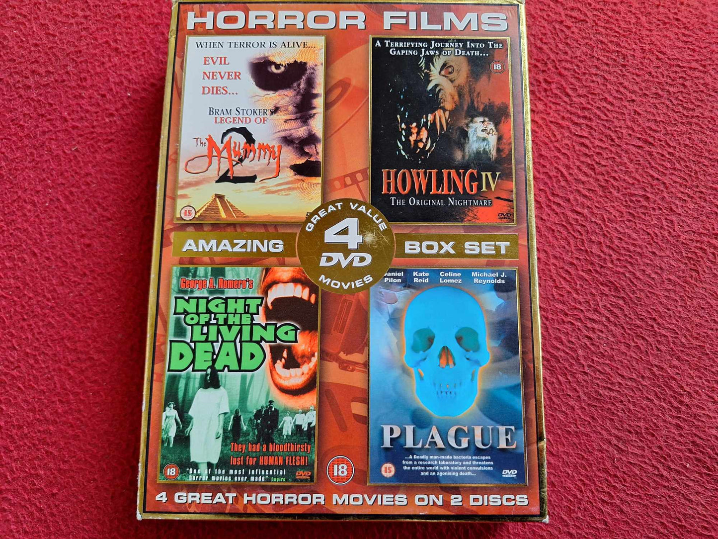 HORROR - MUMMY 2 / HOWLING IV / NIGHT OF THE LIVING DEAD / PLAGUE BOX DVD