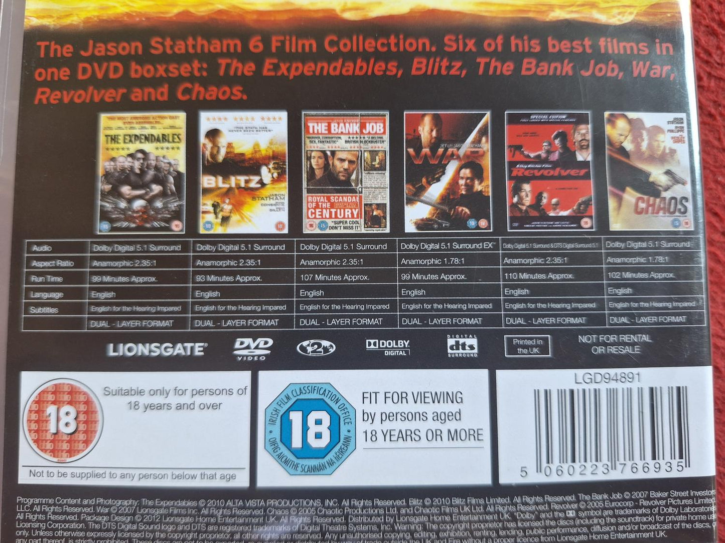 JASON STATHAM 6 FILM COLL. - BLITZ / THE BANK JOB mfl BOX DVD