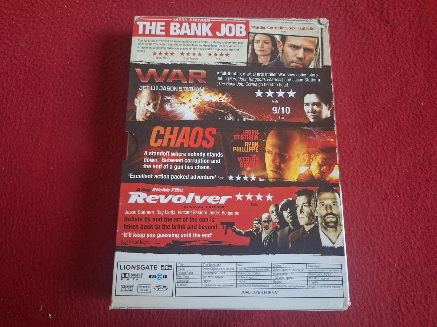 JASON STATHAM COLL - THE BANK JOB / WAR / CHAOS / REVOLVER BOX DVD