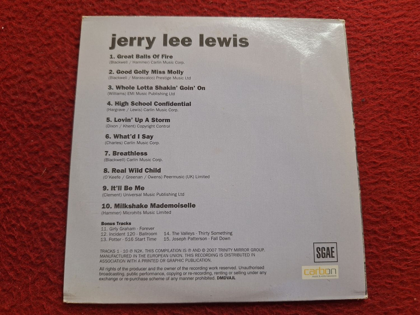 JERRY LEE LEWIS - JERRY LEE LEWIS [ SUNDAY MIRROR LEGENDS ] CD