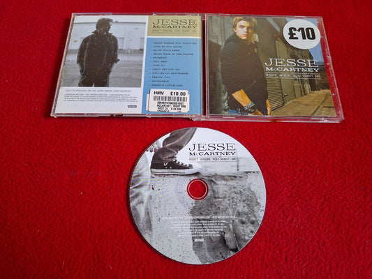 JESSE MCCARTNEY RIGHT WHERE YOU WANT ME CD