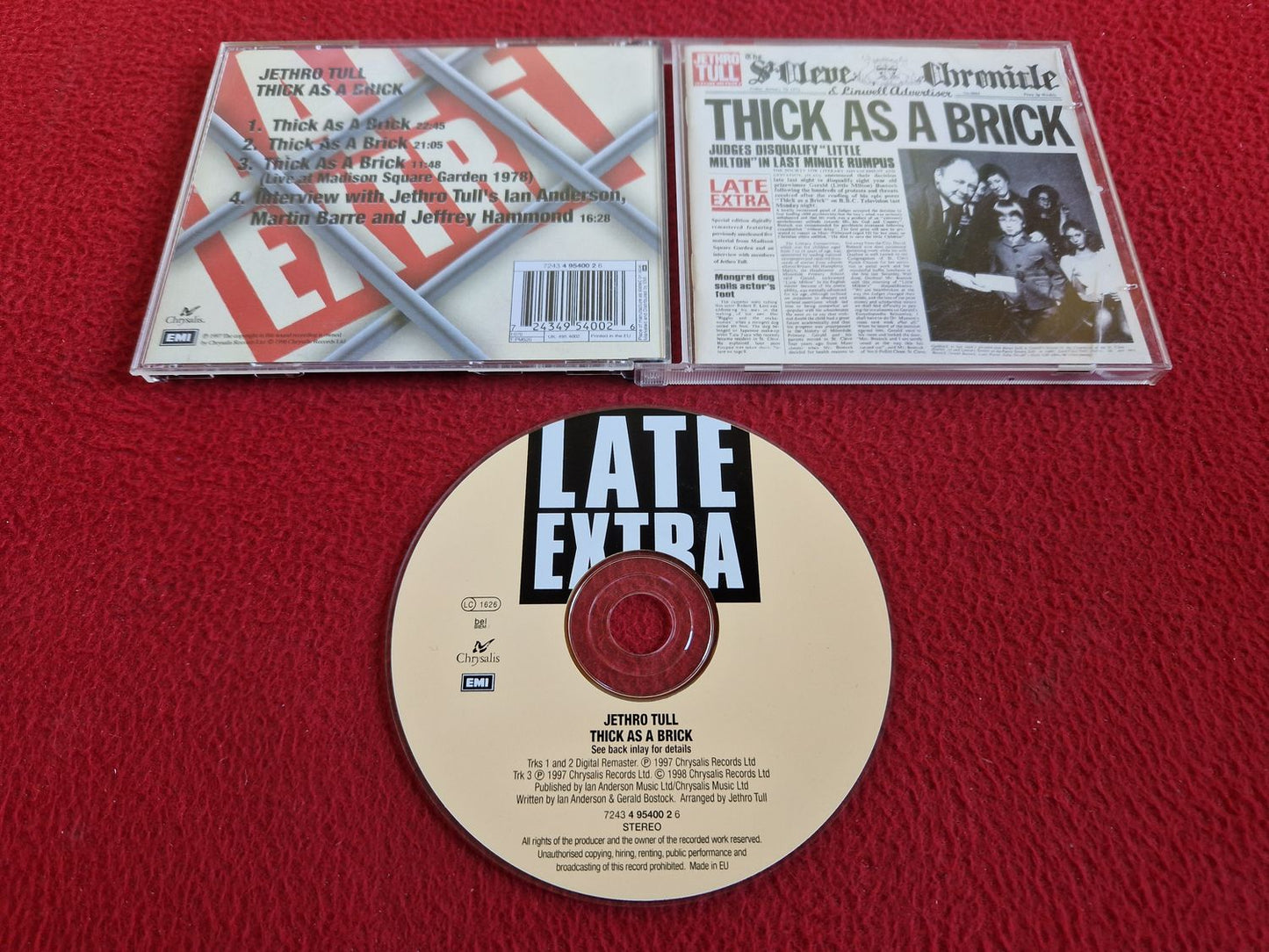 JETHRO TULL THICK AS A BRICK CD