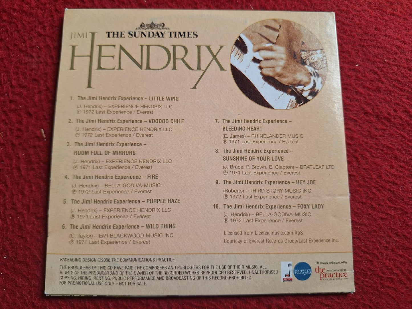 JIMI HENDRIX 10 TRACKS PERFORMED LIVE [ THE SUNDAY TIMES ] CD