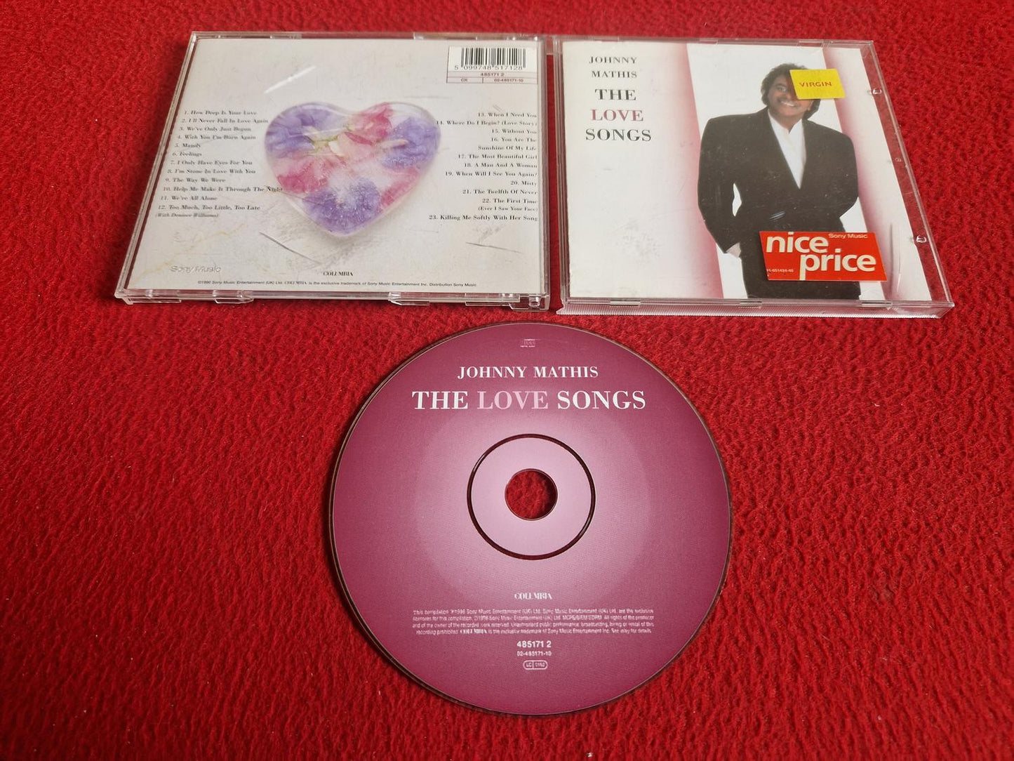 JOHNNY MATHIS THE LOVE SONGS CD