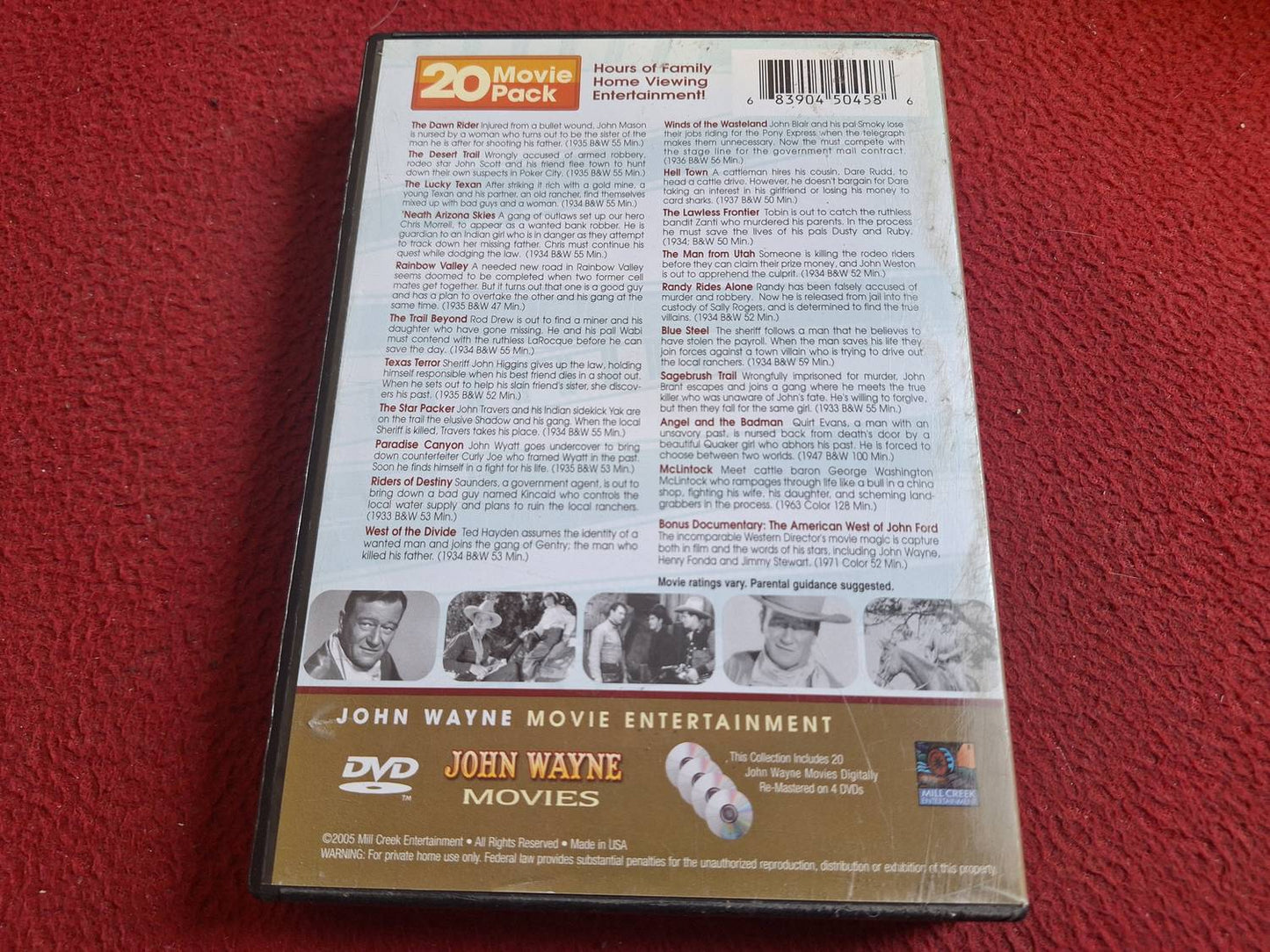 JOHN WAYNE 20 MOVIE PACK [ REGION 1 ] BOX DVD