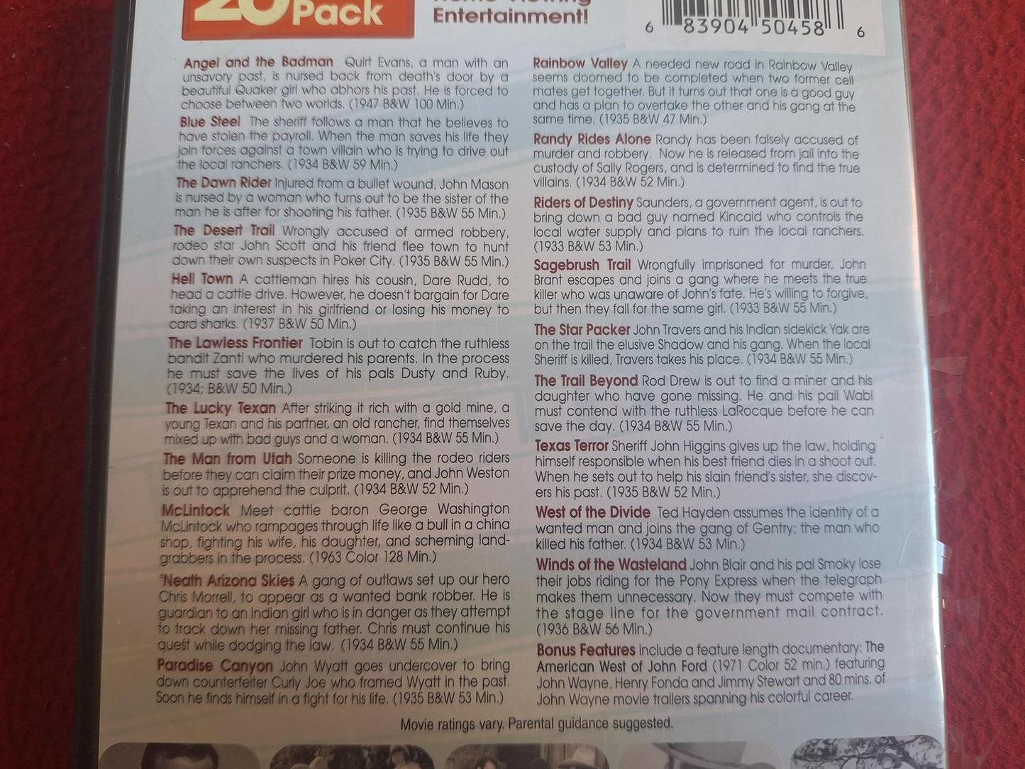 JOHN WAYNE 20 MOVIE PACK [ REGION 1 ] BOX DVD