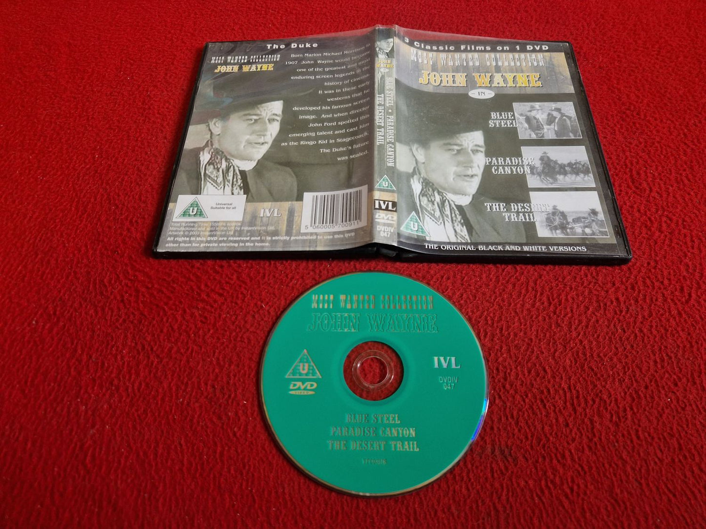 JOHN WAYNE - BLUE STEEL / PARADISE CANYON / THE DESERT TRAIL DVD