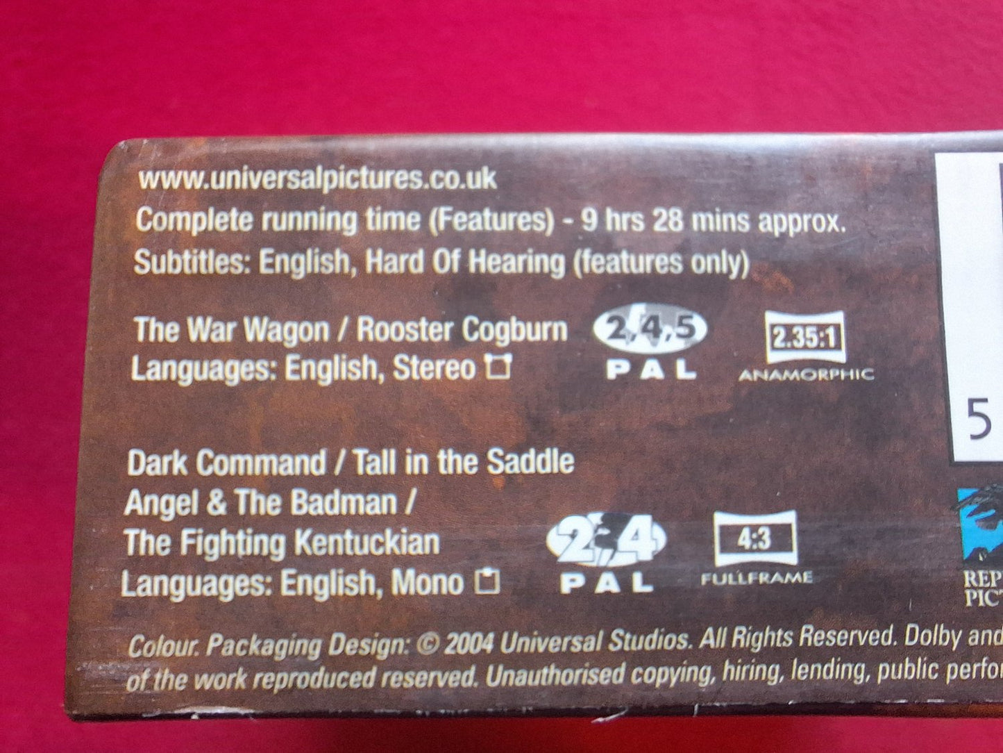 JOHN WAYNE OUT WEST - DARK COMMAND / TALL IN THE SADDLE mfl BOX DVD