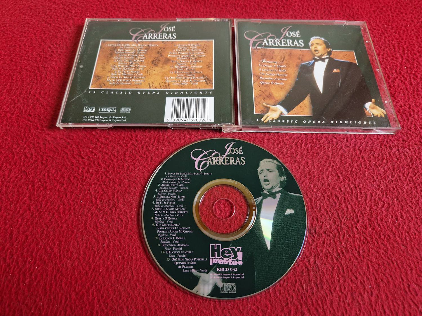 JOSE CARRERAS 13 CLASSIC OPERA HIGHLIGHTS CD