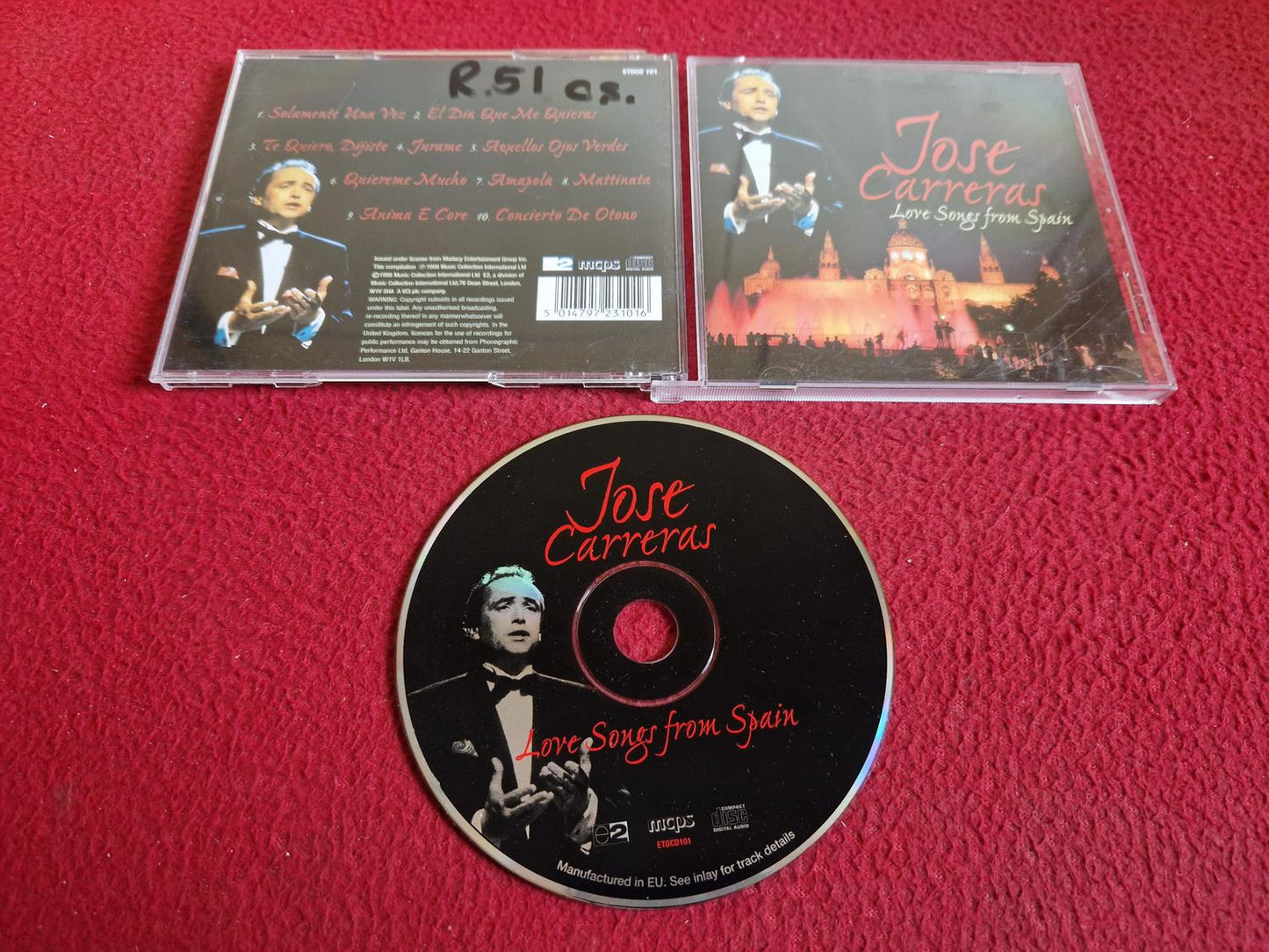 JOSE CARRERAS LOVE SONGS FROM SPAIN CD