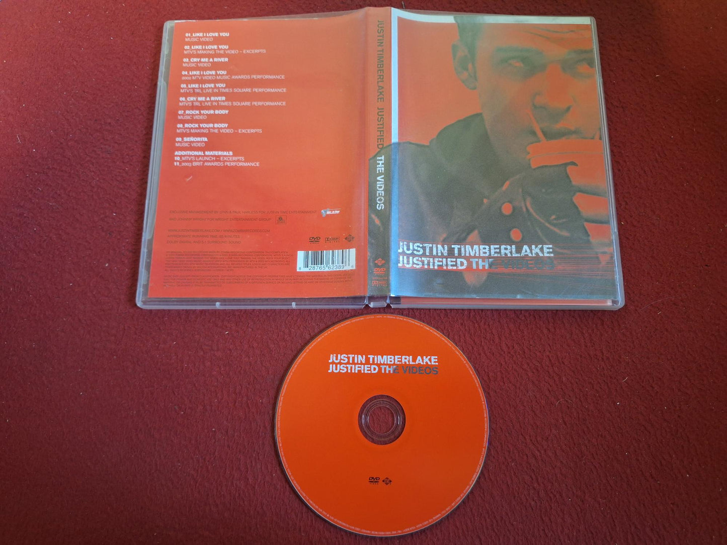 JUSTIN TIMBERLAKE JUSTIFIED THE VIDEOS DVD
