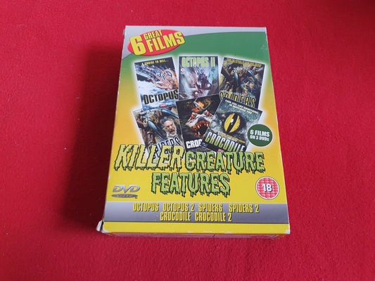 KILLER CREATURE FEATURES - OCTOPUS 1&2 / SPIDERS 1&2 / CROCODILE 1&2 BOX DVD