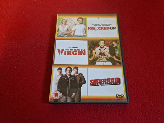 KNOCKED UP / 40 YEAR-OLD VIRGIN / SUPERBAD BOX till DVD