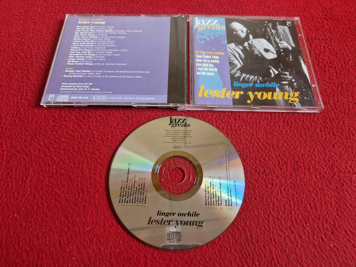 LESTER YOUNG LINGER AWHILE [ JAZZ GREATS ] CD