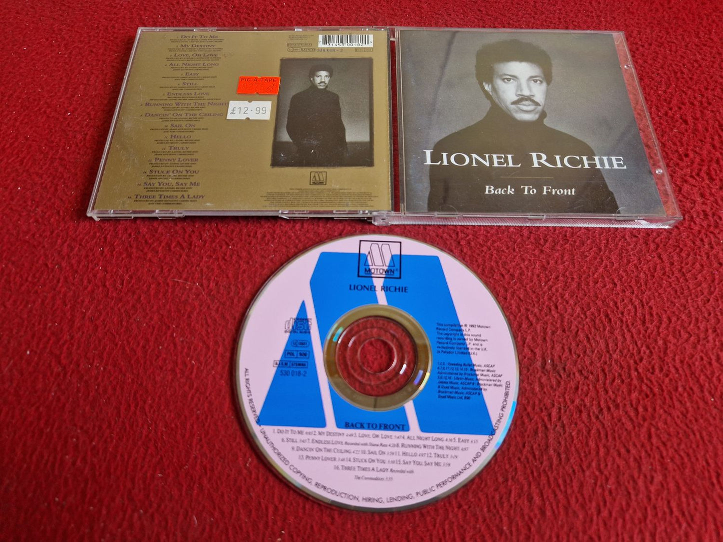 LIONEL RICHIE BACK TO FRONT CD