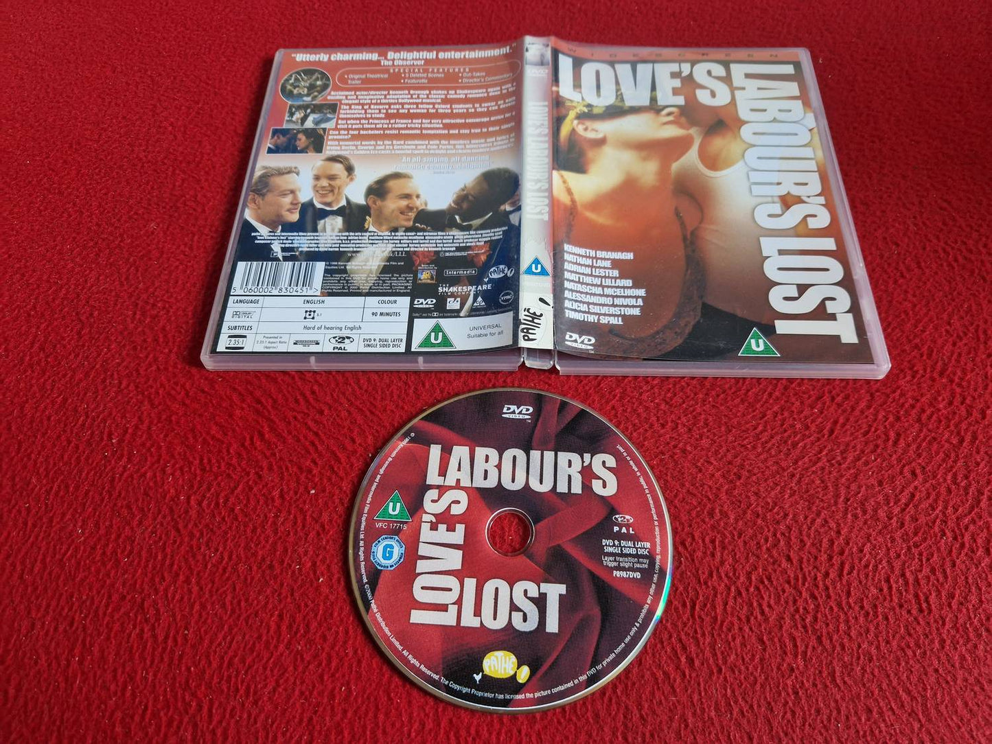 LOVE'S LABOUR'S LOST DVD