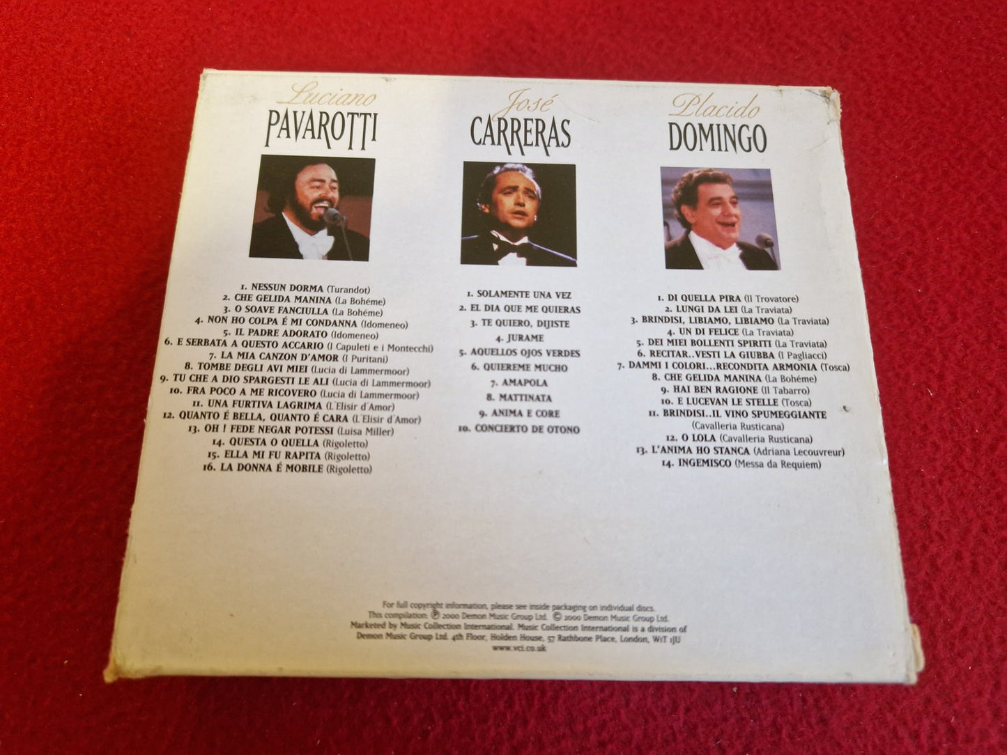 LUCIANO PAVAROTTI JOSE CARRERAS PLACIDO DOMINGO 3 LEGENDS IN 1 COLLECTION CD BOX