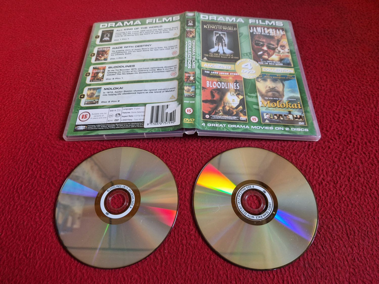 M ALI KING OF THE WORLD / JAMES DEAN RACE W DESTINY / BLOODLINES / MOLOKAI DVD