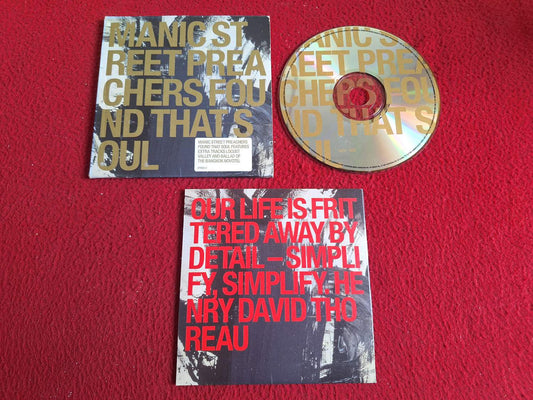 MANIC STREET PREACHERS FOUND THAT SOUL CD