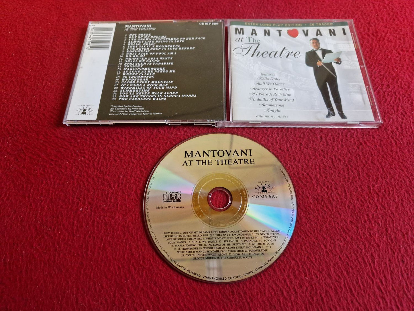 MANTOVANI AT THE THEATRE EXTRA LONG PLAY EDITION 26 TRACKS CD