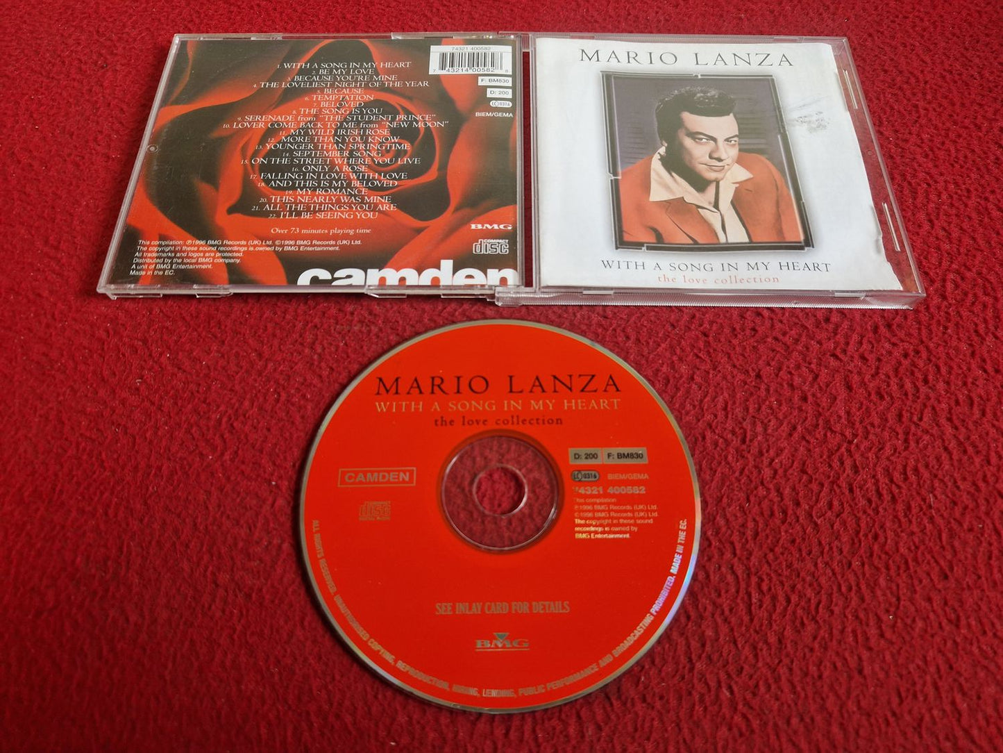 MARIO LANZA WITH A SONG IN MY HEART WITH A SONG IN MY HEART LOVE COLLECITON CD