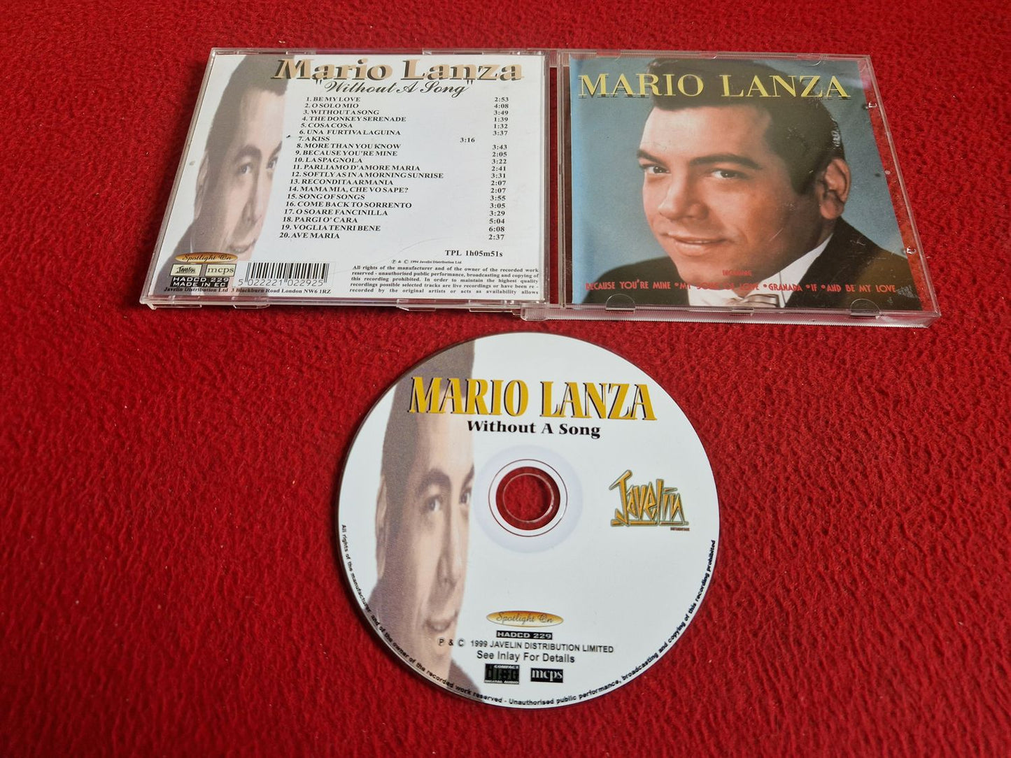 MARIO LANZA WITHOUT A SONG CD