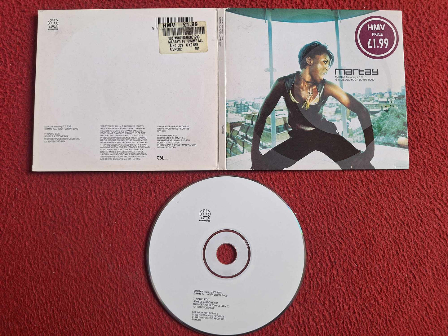 MARTAY FEAT ZZ TOP GIMME ALL YOUR LOVIN' 2000 CD