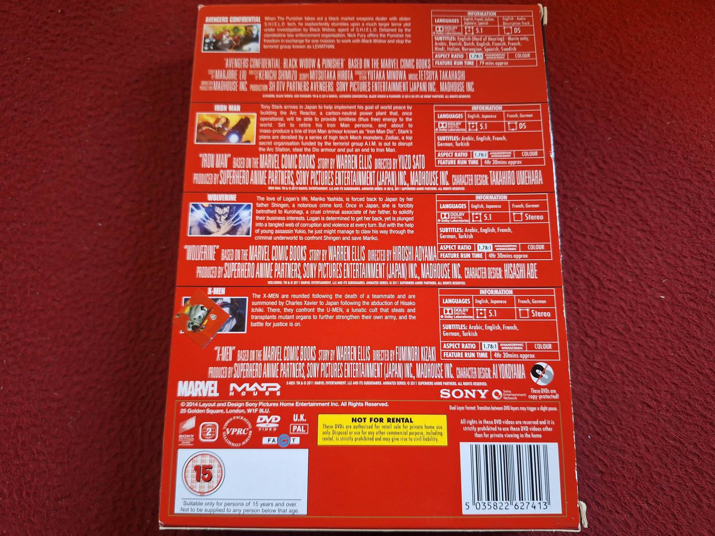 MARVEL ANIMATION - AVENGERS CONFIDENTIAL / IRON MAN / WOLVERINE / X-MEN BOX DVD