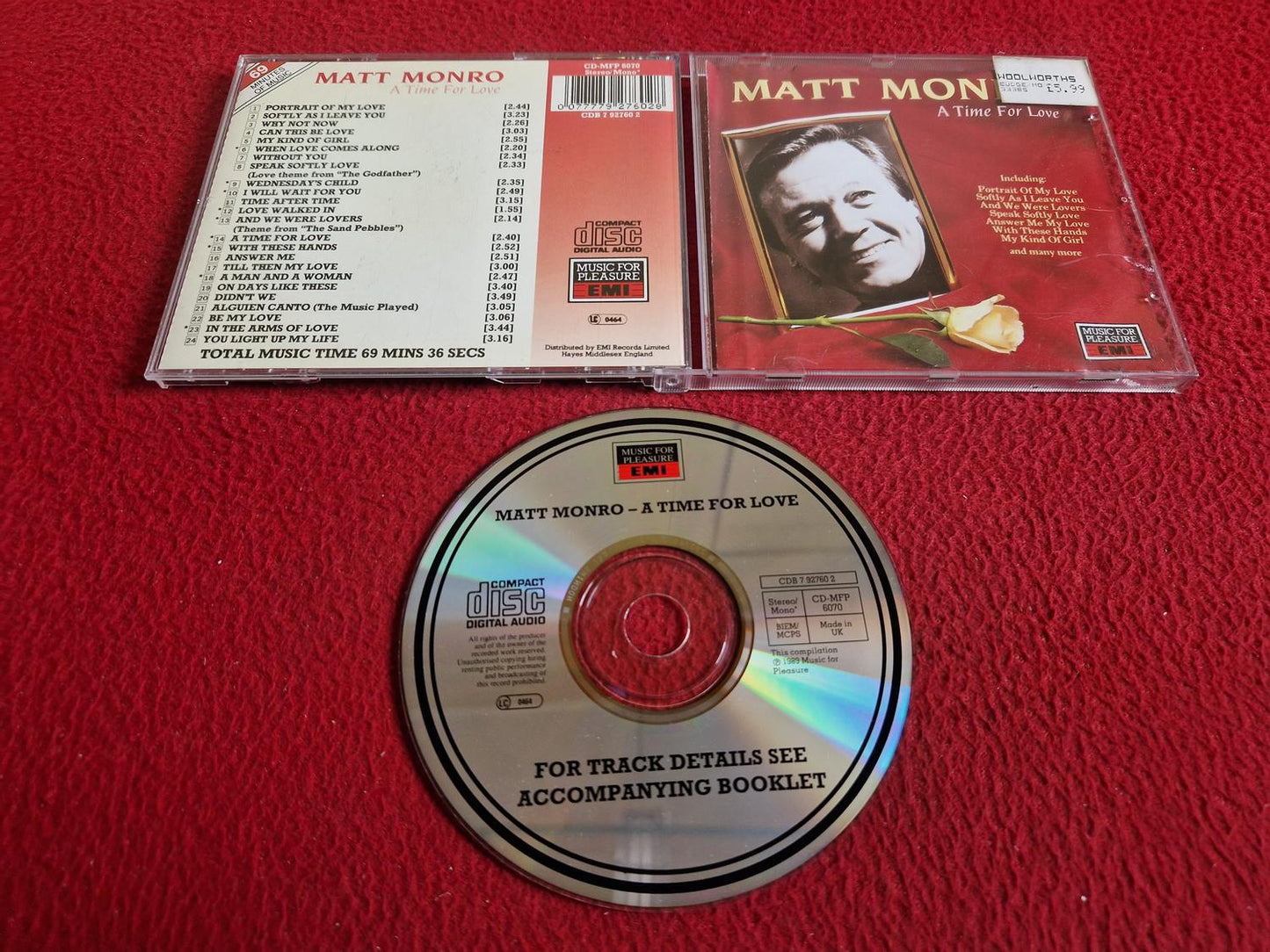 MATT MONRO A TIME FOR LOVE CD