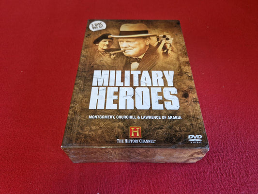 MILITARY HEROES MONTGOMERY, CHURCHILL & LAWRENCE OF ARABIA BOX till DVD