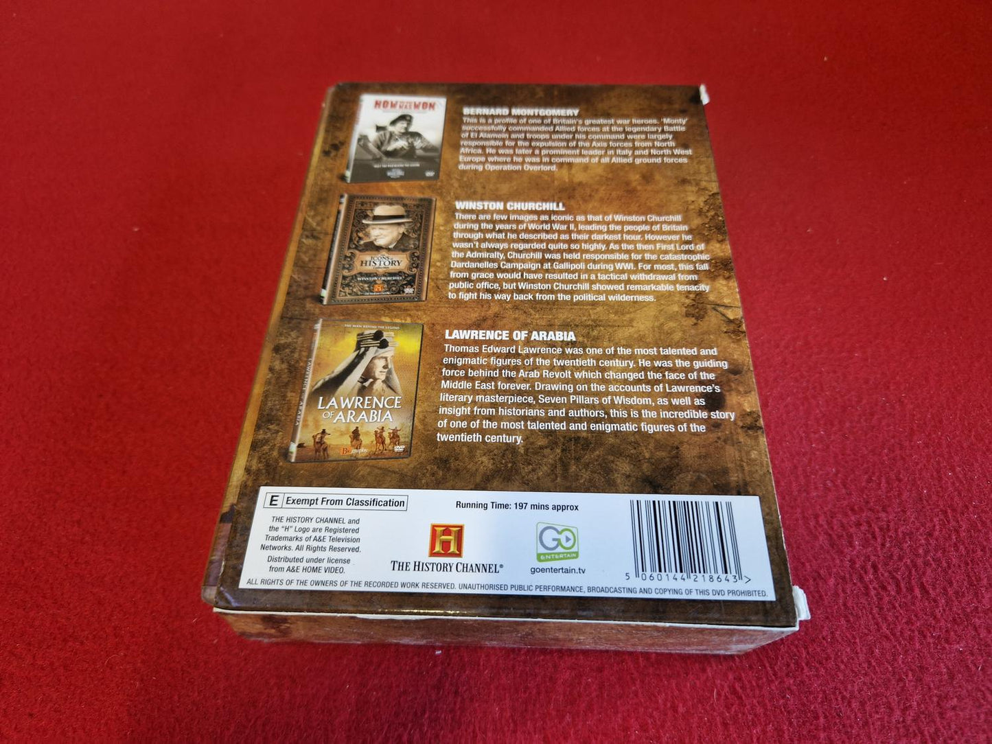 MILITARY HEROES MONTGOMERY, CHURCHILL & LAWRENCE OF ARABIA BOX till DVD