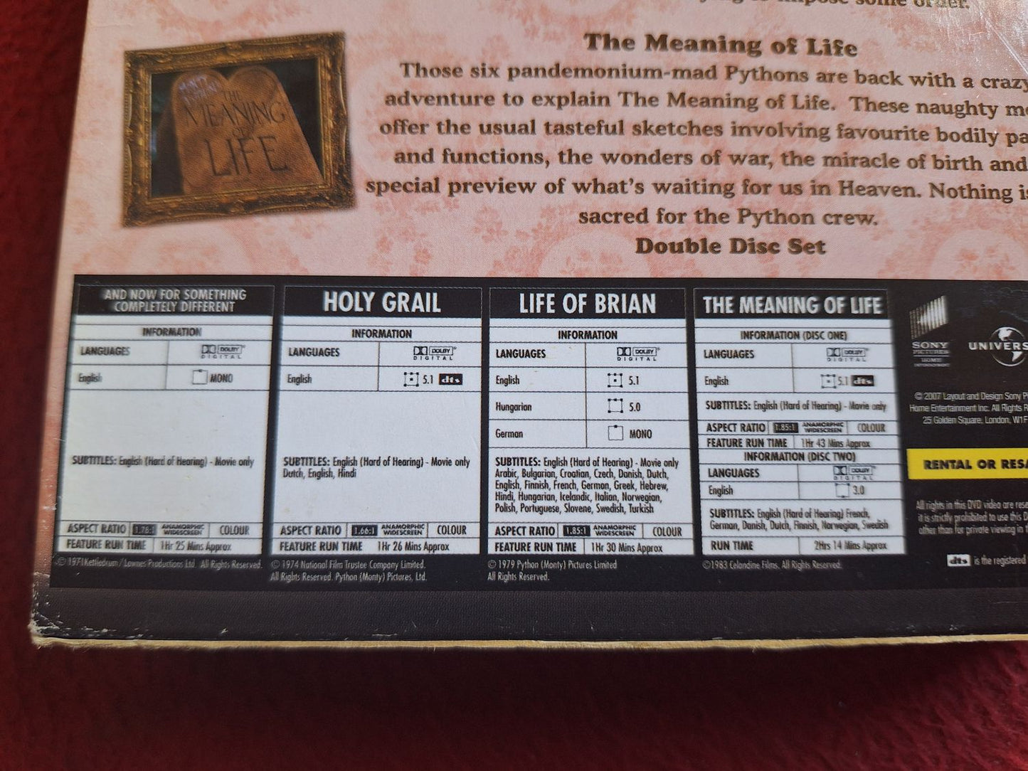 MONTY PYTHON THE MOVIES BOX DVD
