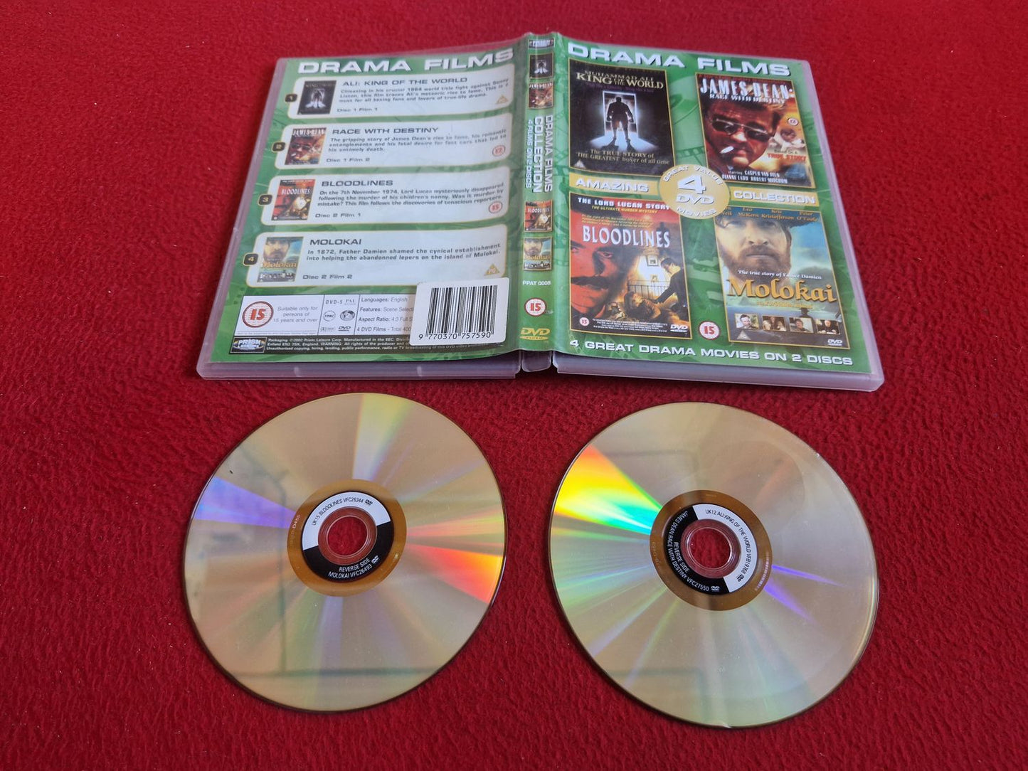 MUHAMMAD ALI KING OF THE WORLD/JAMES DEAN RACE W DESTINY/BLOODLINES/MOLOKAI DVD