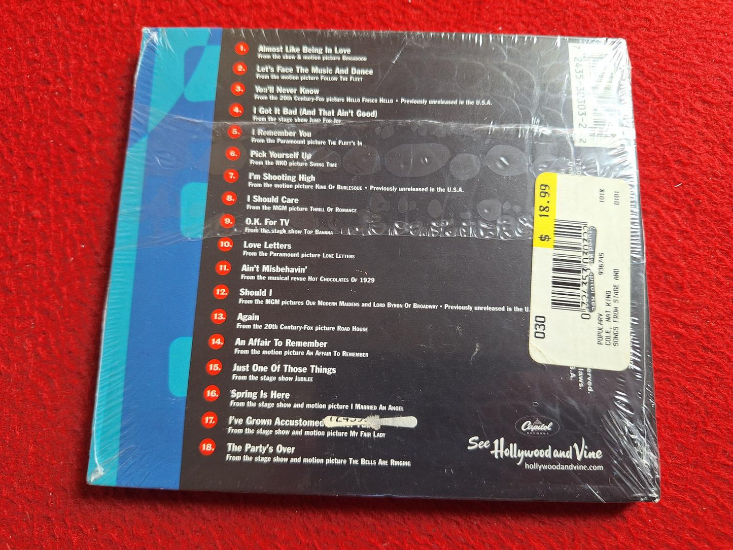 NAT KING COLE SONGS FROM STAGE & SCREEN [ OÖPPNAD ] CD